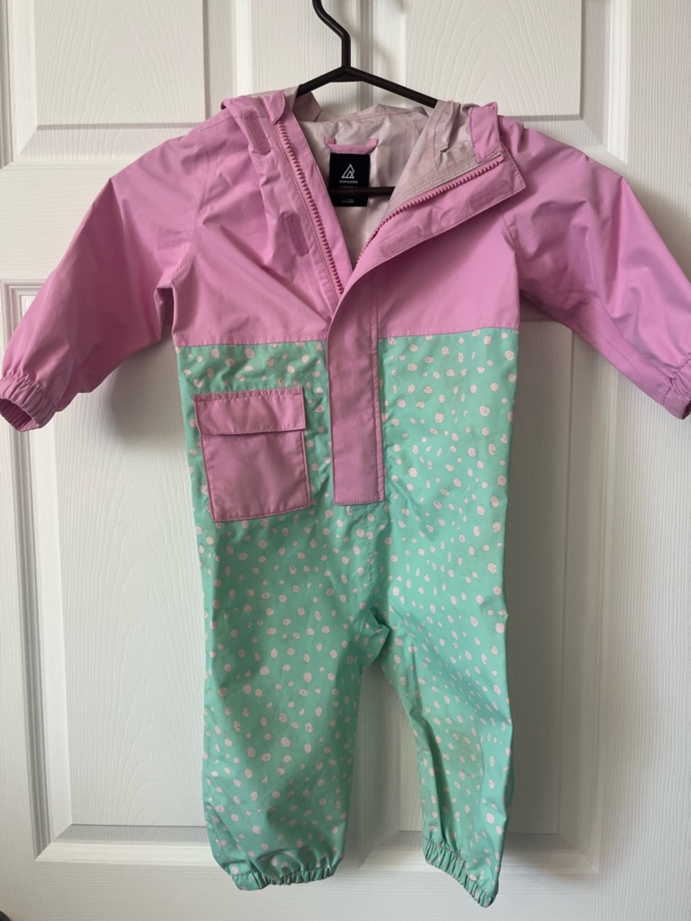 Kids Waterproof Raincover in Pink and Mint